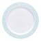 White with Turquoise Blue and Silver Mosaic Rim Round Plastic Dinner Plates - 10.25" (120 Plates)